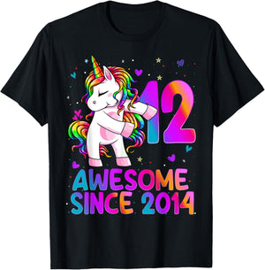 12 Year Old Girl Awesome Since 2014 12th Birthday Girl T-Shirt - T-Shirt | Black