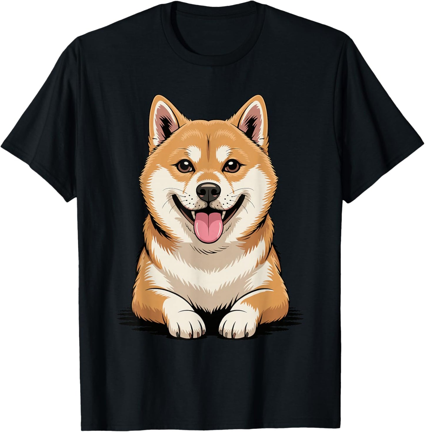 Cute Puppy Breed Artistic Shiba Japanese Brushwood Shiba Inu T-Shirt - T-Shirt | Black