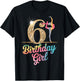 Gymnastics Gymnast 6 Year Birthday Girl 6th Bday Party T-Shirt - T-Shirt | Black