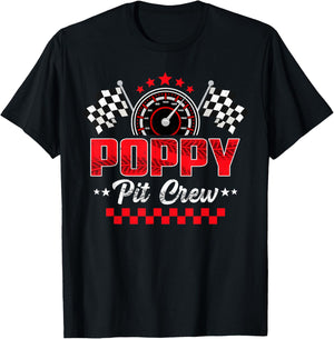 Race Car Birthday Party Racing Family Poppy Pit Crew T-Shirt - T-Shirt | Black