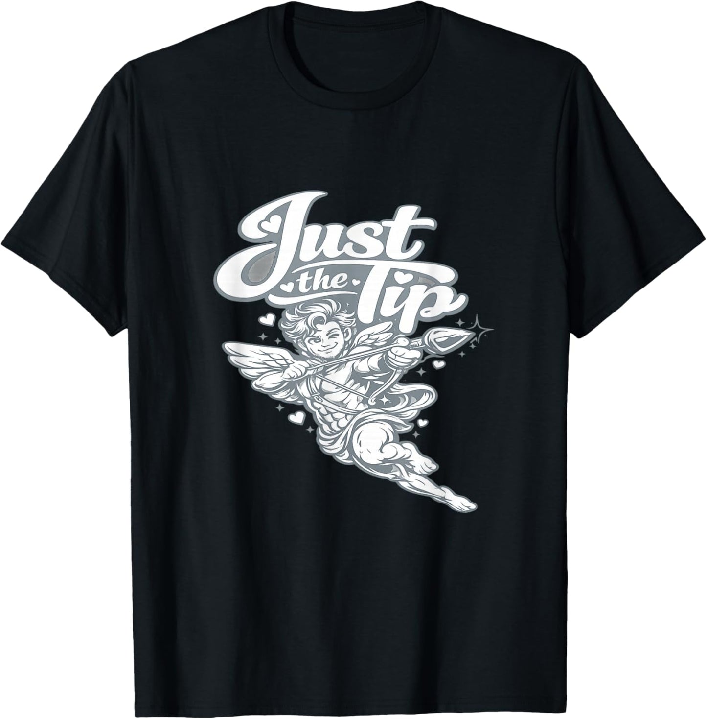 Playful Valentine Cupid Graphic - Just The Tip T-Shirt - T-Shirt | Black
