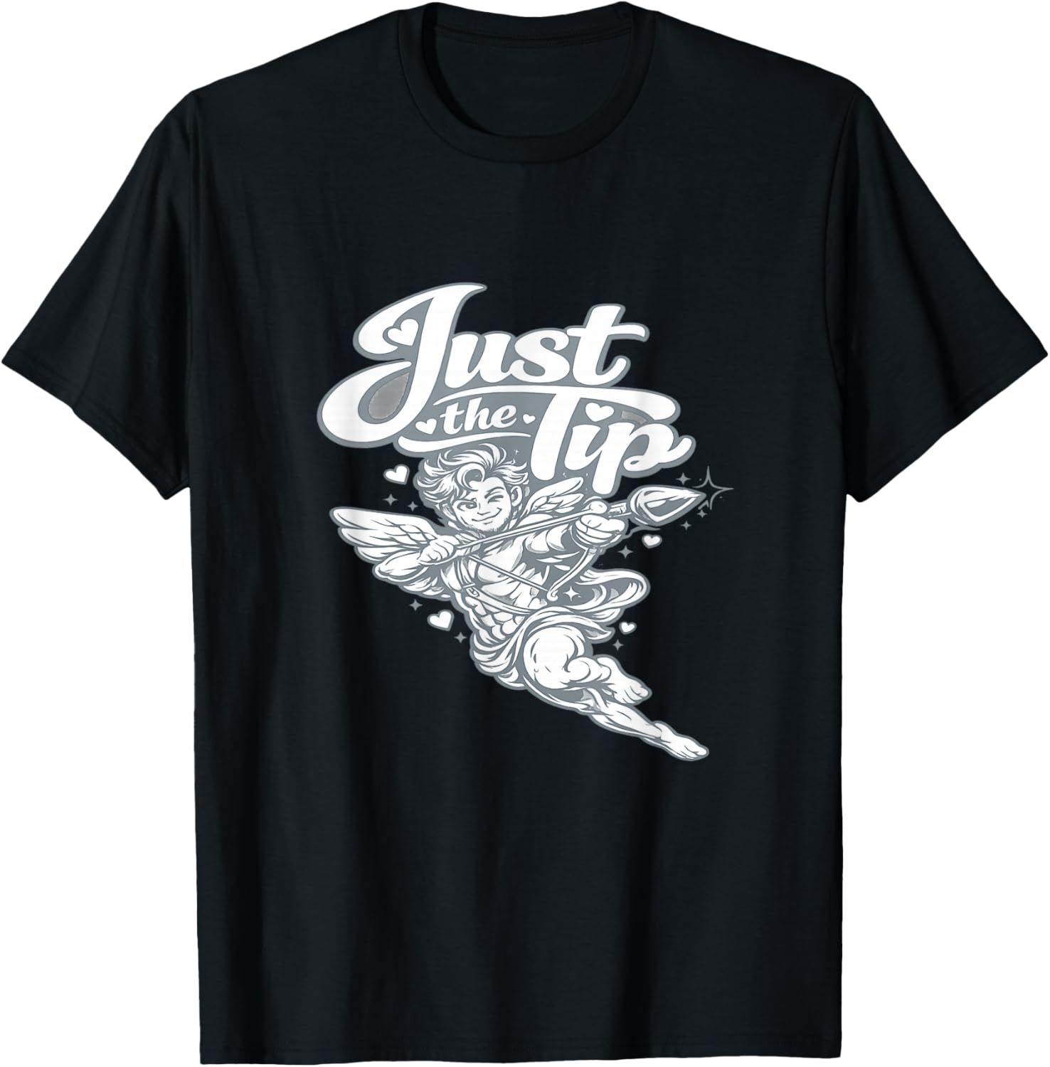 Playful Valentine Cupid Graphic - Just The Tip T-Shirt - T-Shirt | Black