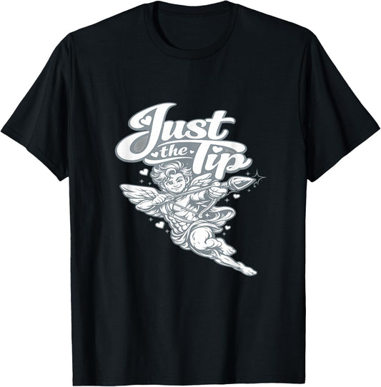 Playful Valentine Cupid Graphic - Just The Tip T-Shirt - T-Shirt | Black