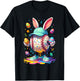 Easter Baseball Drip Easter Bunny Boys Women T-Shirt - T-Shirt | Black