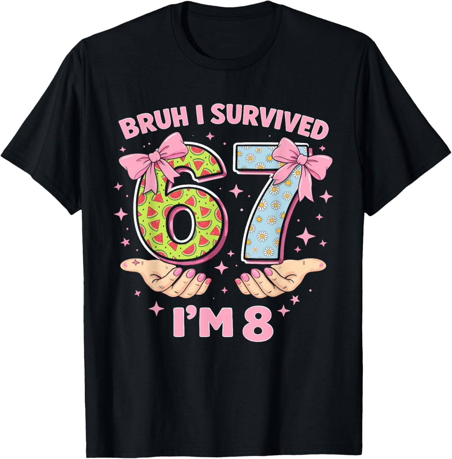 Bruh I Survived 6 and 7 Now I'm 8 Birthday T-Shirt - T-Shirt | Black