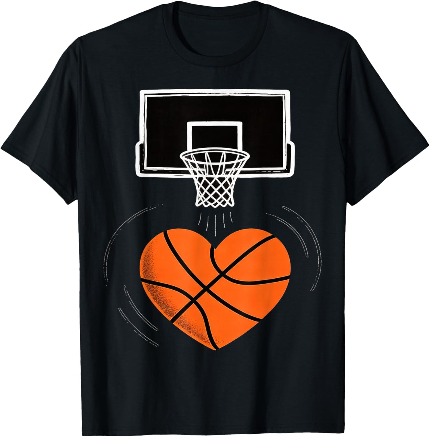 Valentines Basketball Valentine Boys Men Women Hearts Sport T-Shirt - T-Shirt | Black
