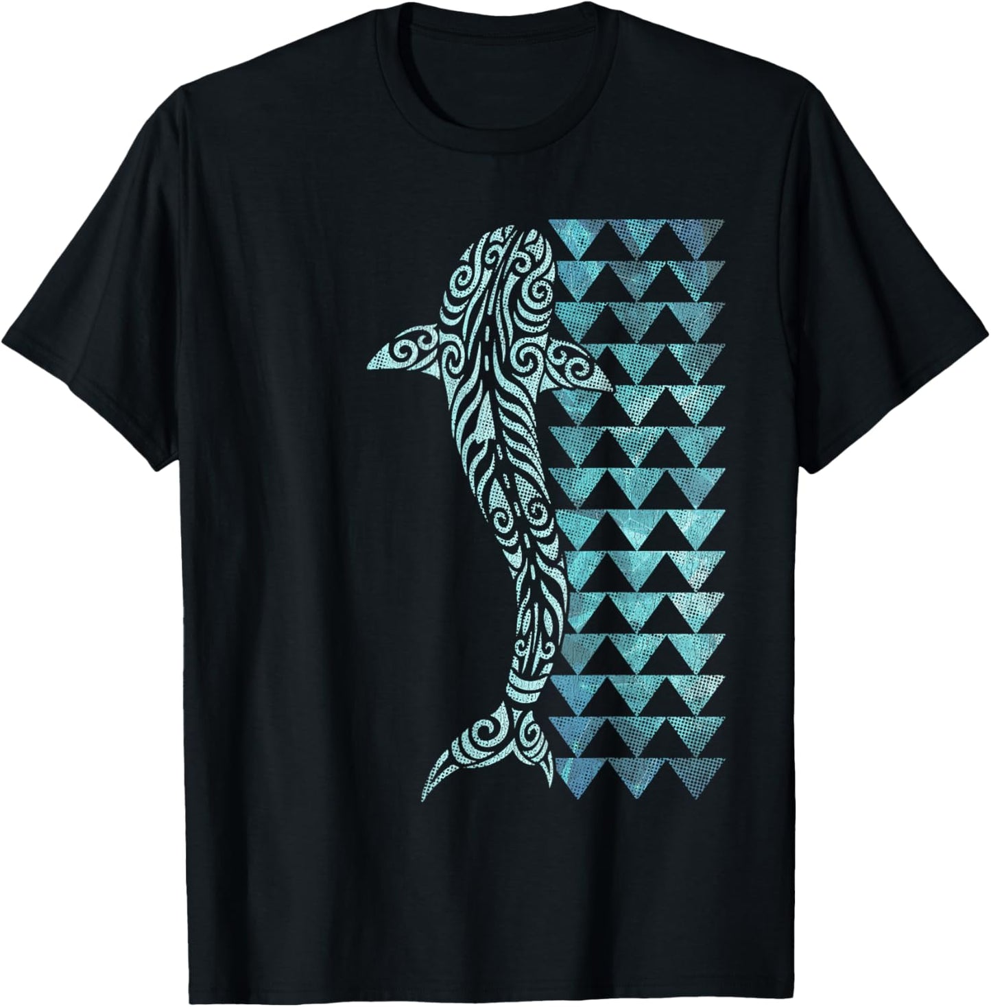 Hawaii Tribal Shark Teeth Hawaiian Polynesian Maori Vintage T-Shirt - T-Shirt | Black