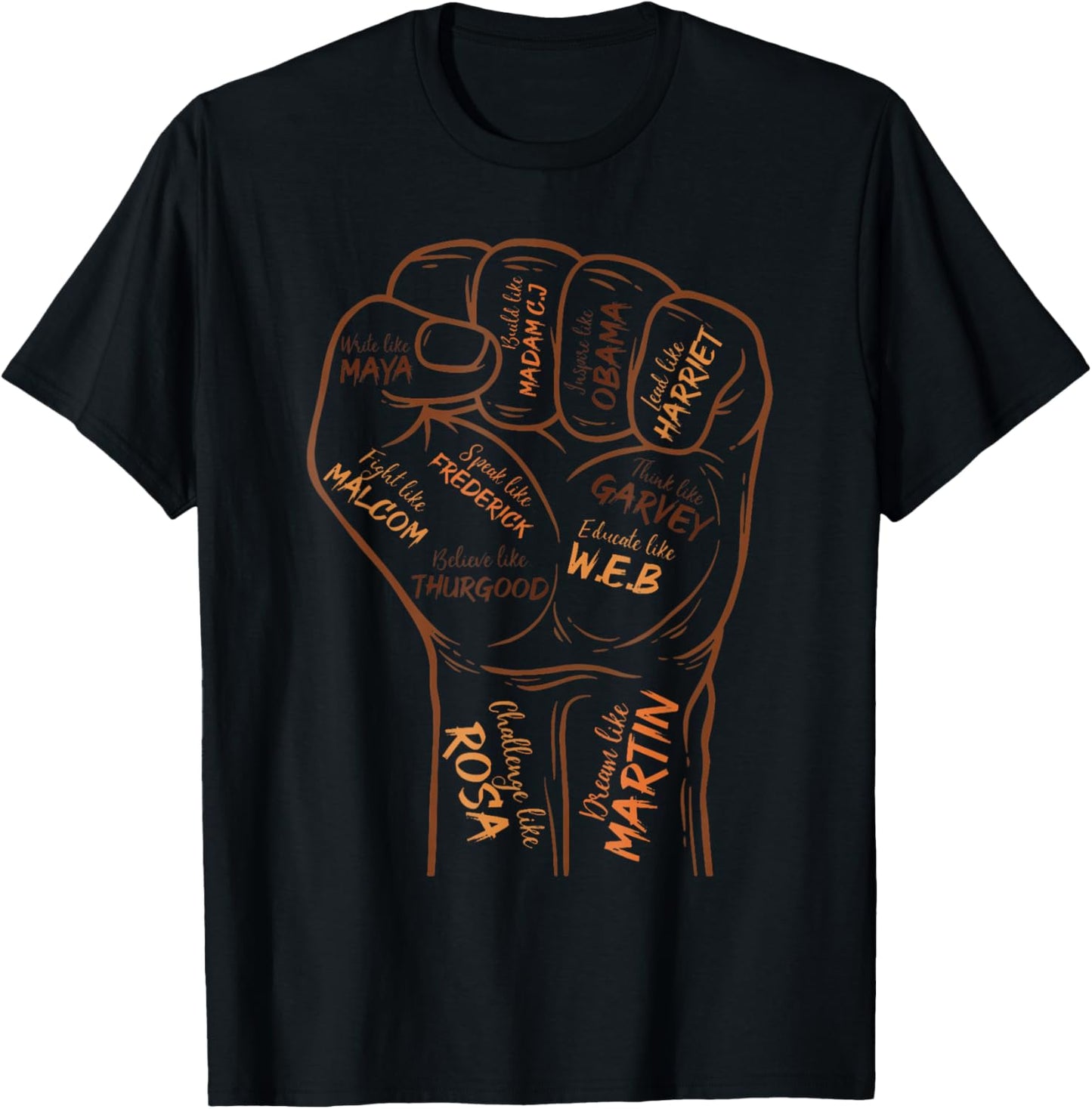Power Fist Hand Shirt Insing Black Black History T-Shirt - T-Shirt | Black