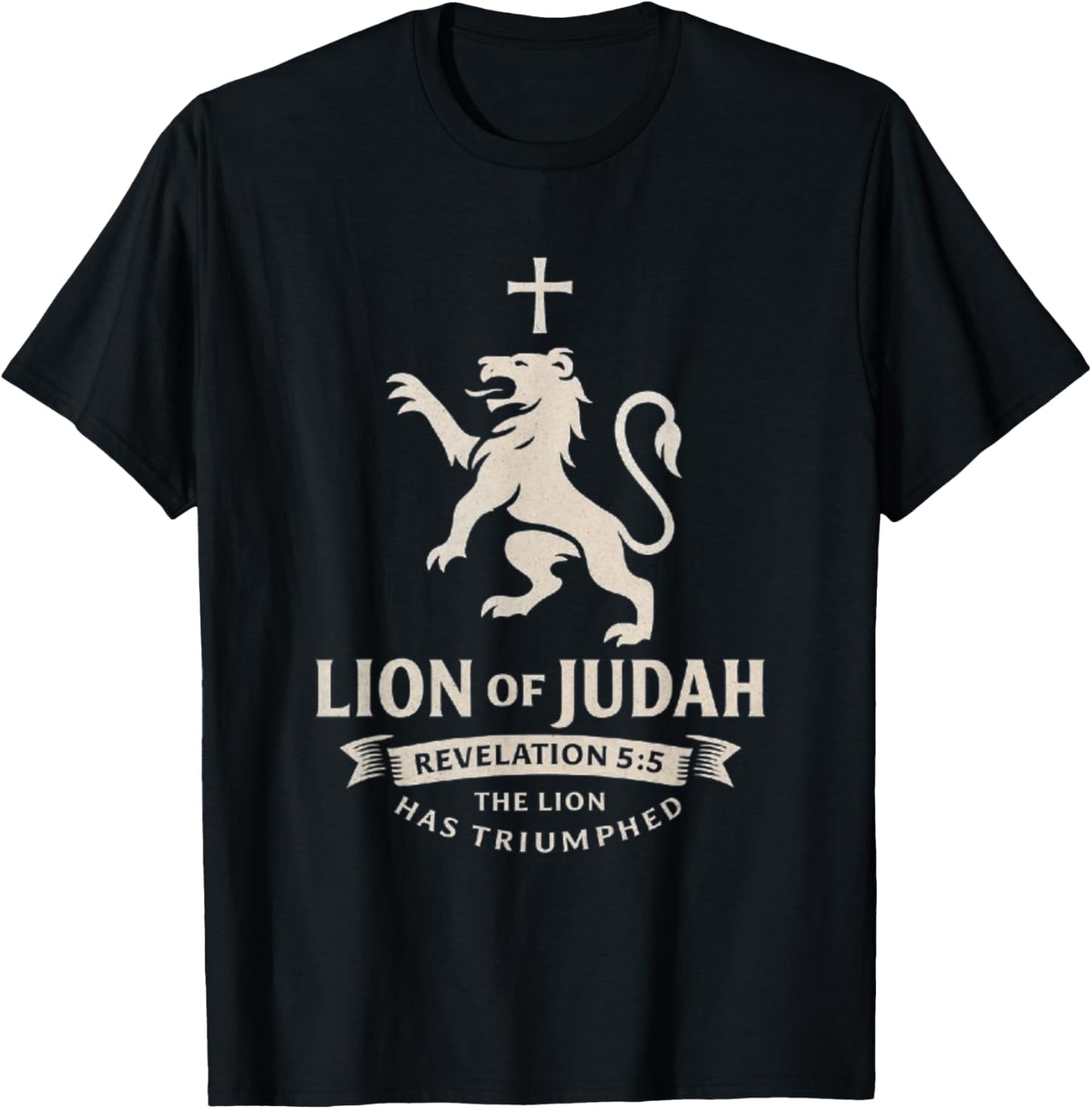 Lion of Judah Christian Apparel – Revelation 5:5 – Vintage T-Shirt - T-Shirt | Black