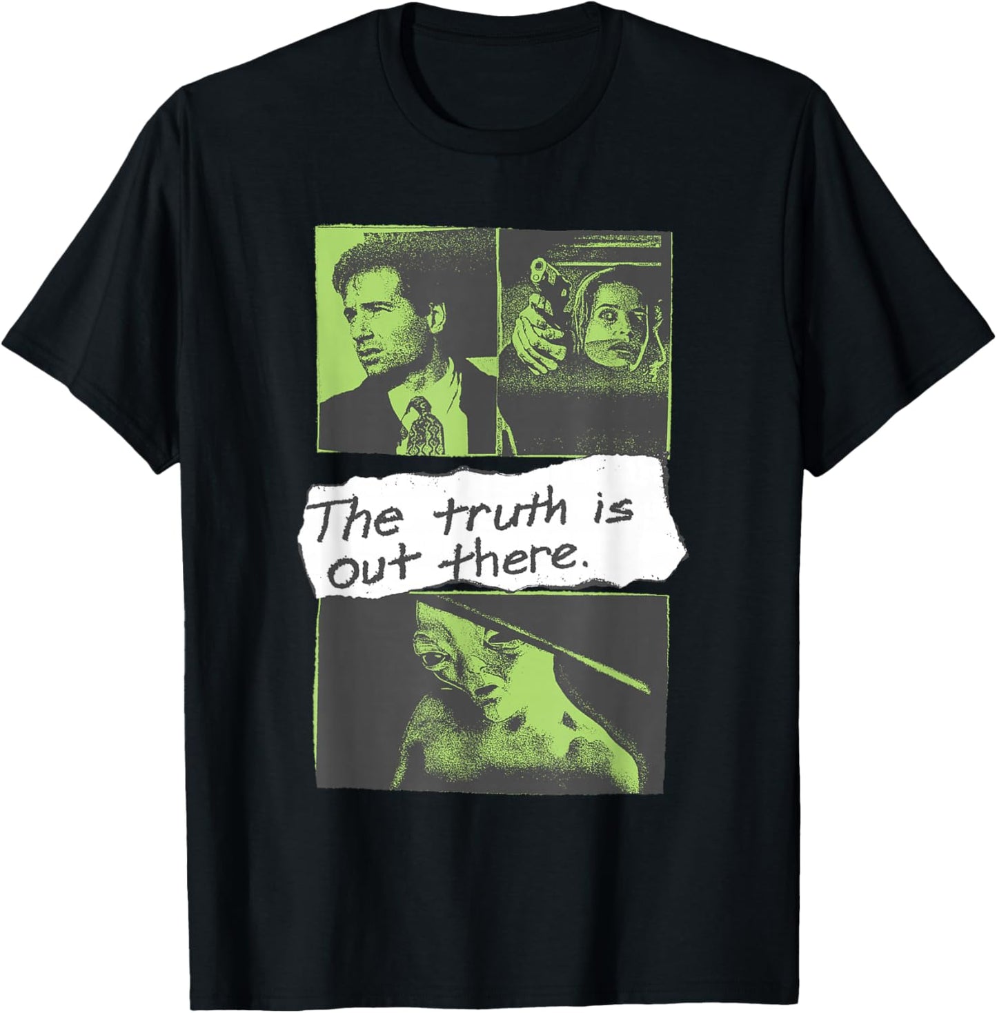 X-Files Front and Back Truth is Out There Alien 90's TV Show T-Shirt - T-Shirt | Black
