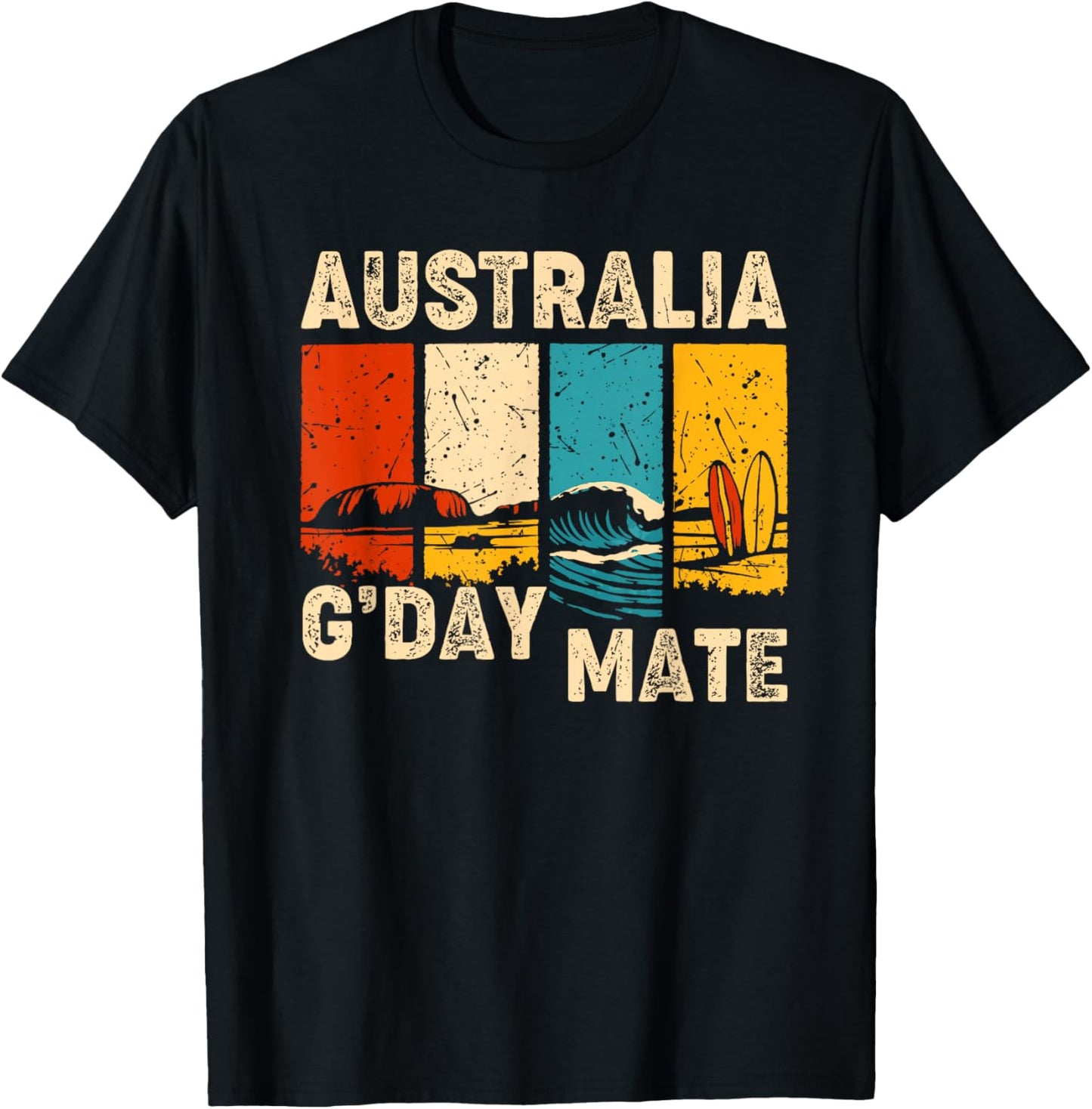 Australia G'Day Mate Shirt Funny Aussie Australian Nature T-Shirt - T-Shirt | Black