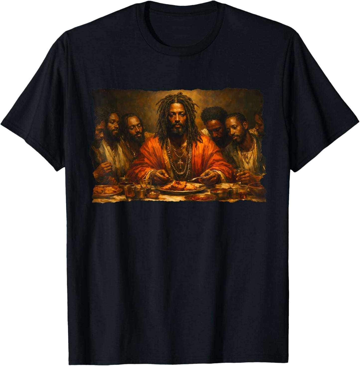 Black Jesus Last Supper T-Shirt - T-Shirt | Black