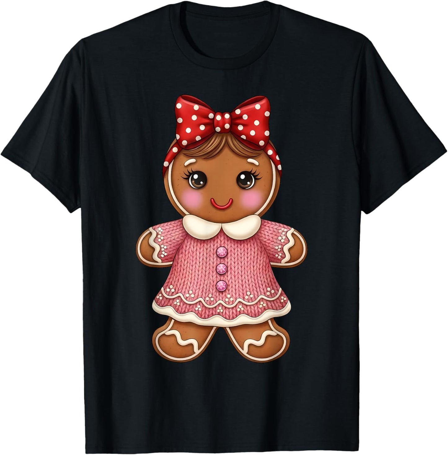 Gingerbread Kids Boys Christmas T-Shirt - T-Shirt | Black