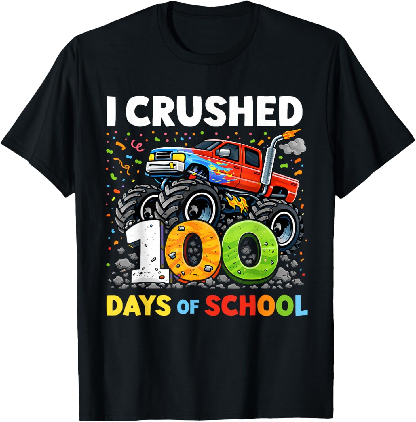 I Crushed 100 Days of School Boys Kids 100th Day of School T-Shirt - T-Shirt | Black
