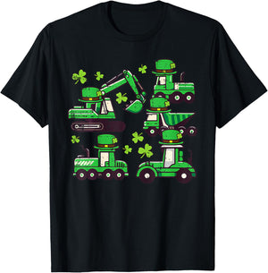 St Patricks Day Construction Saint Pattys Boys Kids T-Shirt - T-Shirt | Black