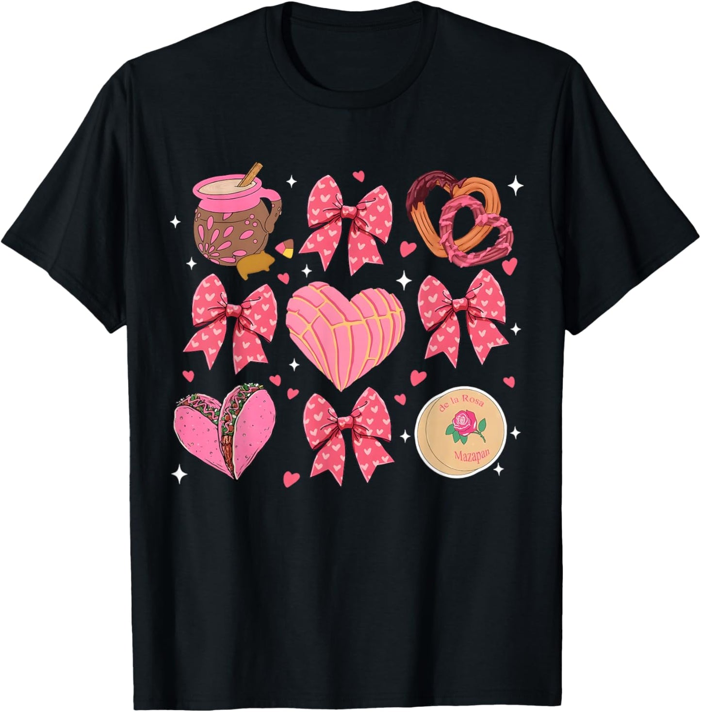 Valentine's Day Concha Pan Dulce Mexican Bread Lover Coquete T-Shirt - T-Shirt | Black