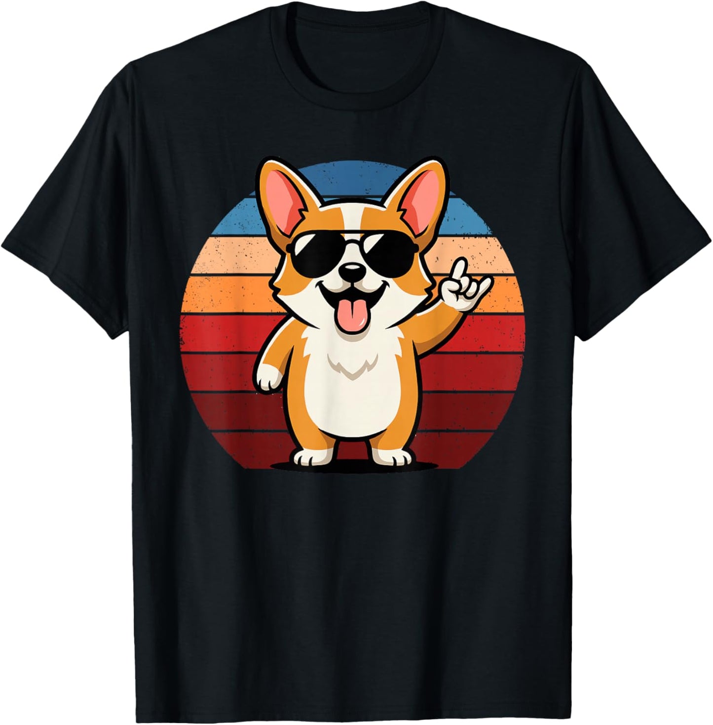 Retro Corgi Dog Mom Dog Dad Funny Corgi T-Shirt - T-Shirt | Black