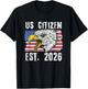 US Citizen Est. 2026 Citizenship New USA Citizen T-Shirt - T-Shirt | Black