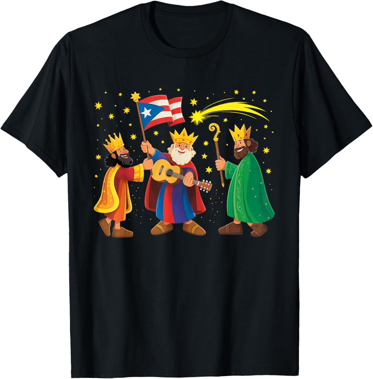 Los Tres Reyes Magos Three Wise Men Kings Christmas T-Shirt - T-Shirt | Black