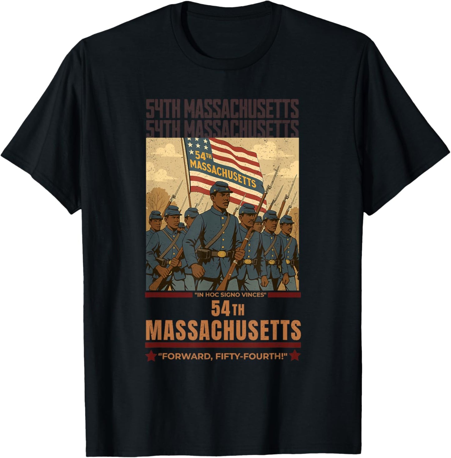 54th Massachusetts Regiment | All-Black Civil War Regiment T-Shirt - T-Shirt | Black