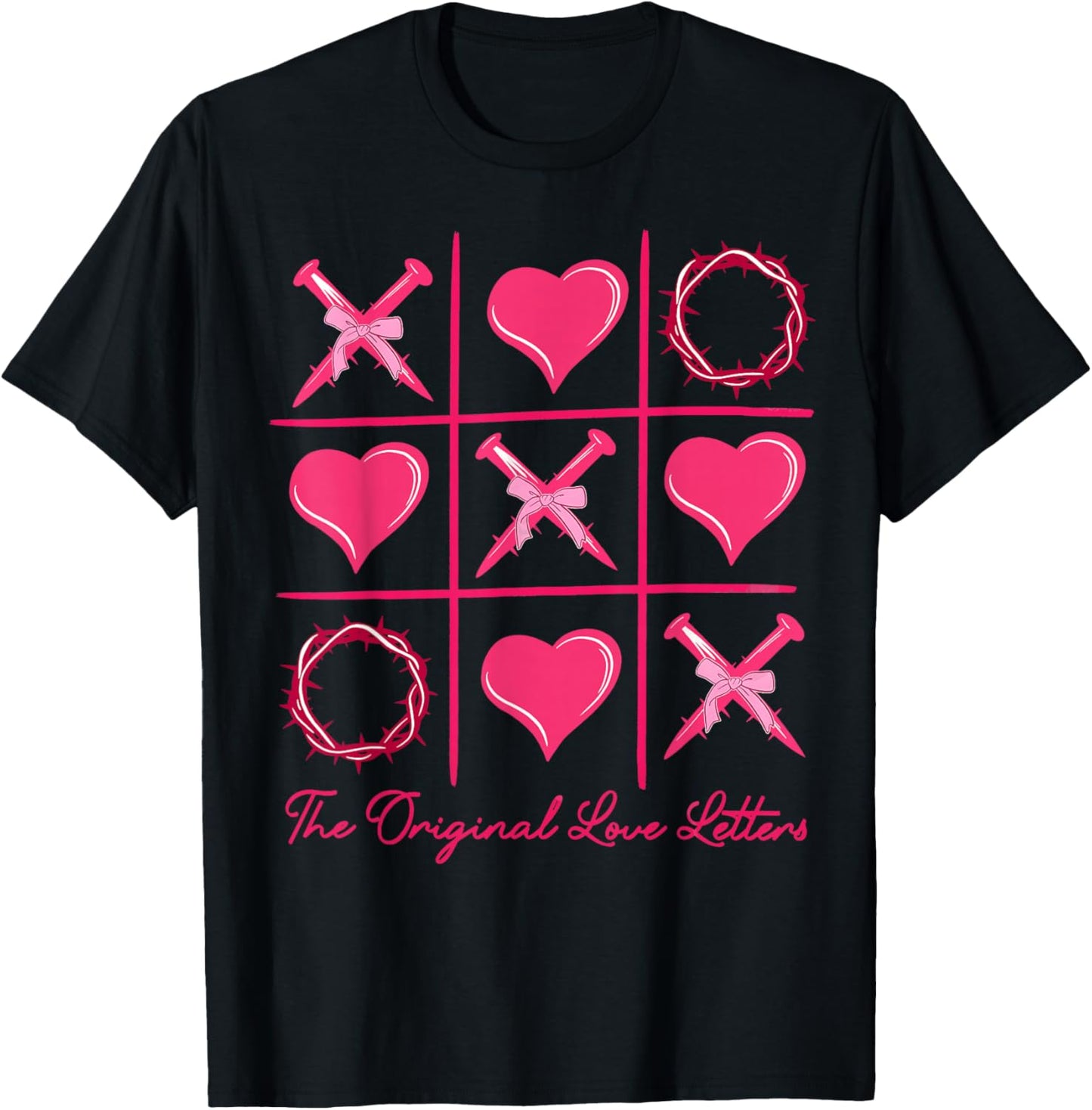The Original Love Letters Valentine XOXO Heart Men Women T-Shirt - T-Shirt | Black