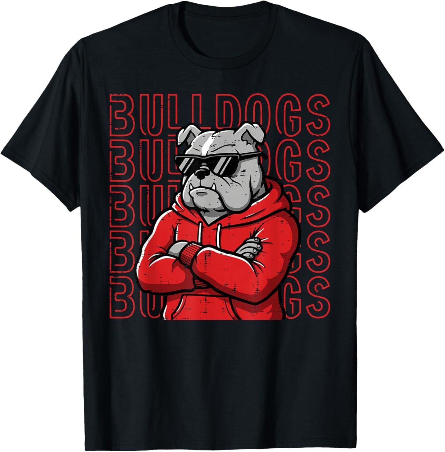 Bulldog Women Kids Boys Girls Men Youth Teen T-Shirt - T-Shirt | Black