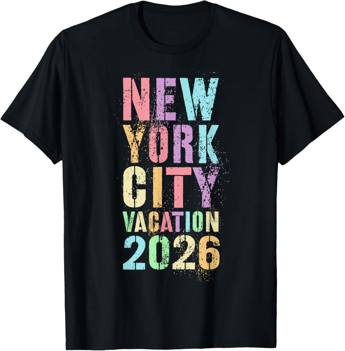 Vintage NEW YORK City Vacation 2026 Family Trip Kids Besties T-Shirt - T-Shirt | Black