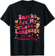 Snacks are My Love Language Funny Food Lover Kids Boys Girls T-Shirt - T-Shirt | Black