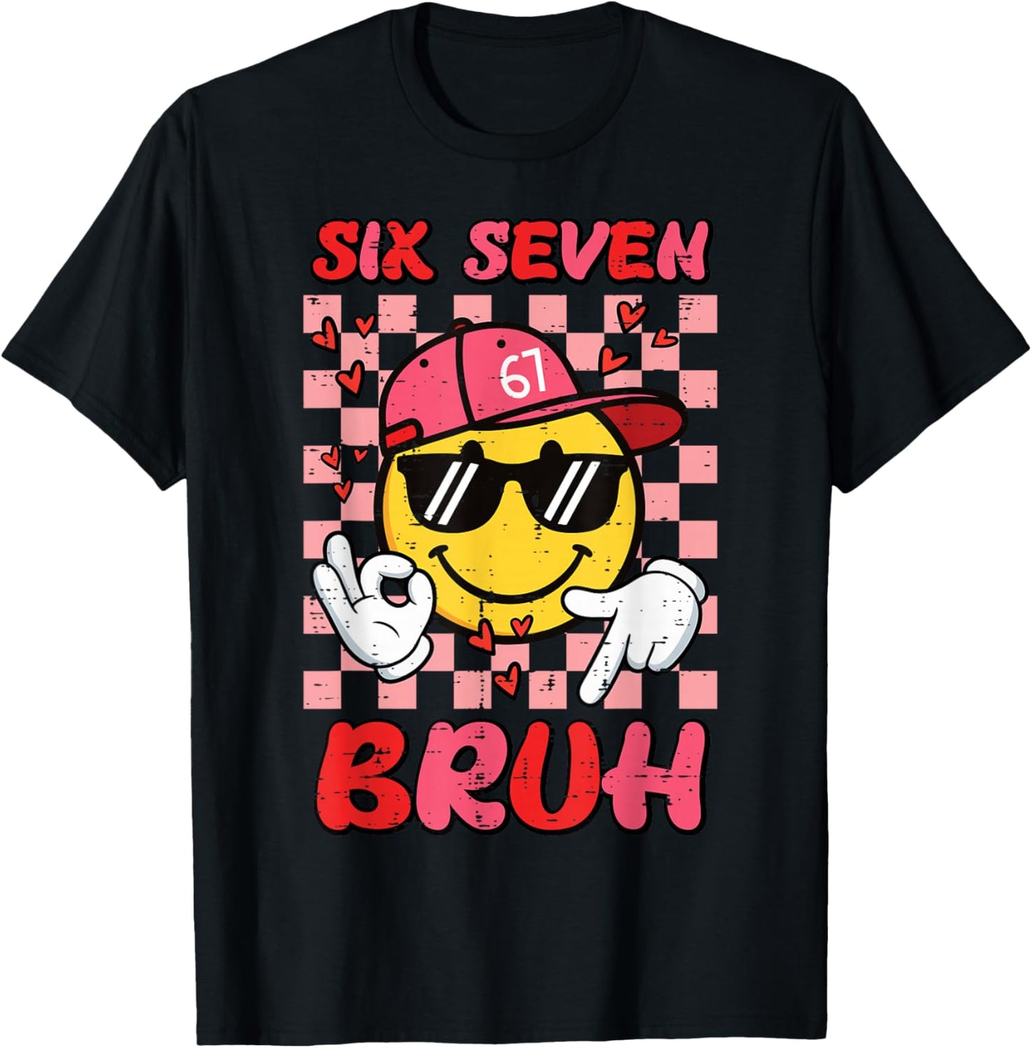 6 7 Valentines Day Six Seven Bruh 67 Meme Kids Boys Youth T-Shirt - T-Shirt | Black