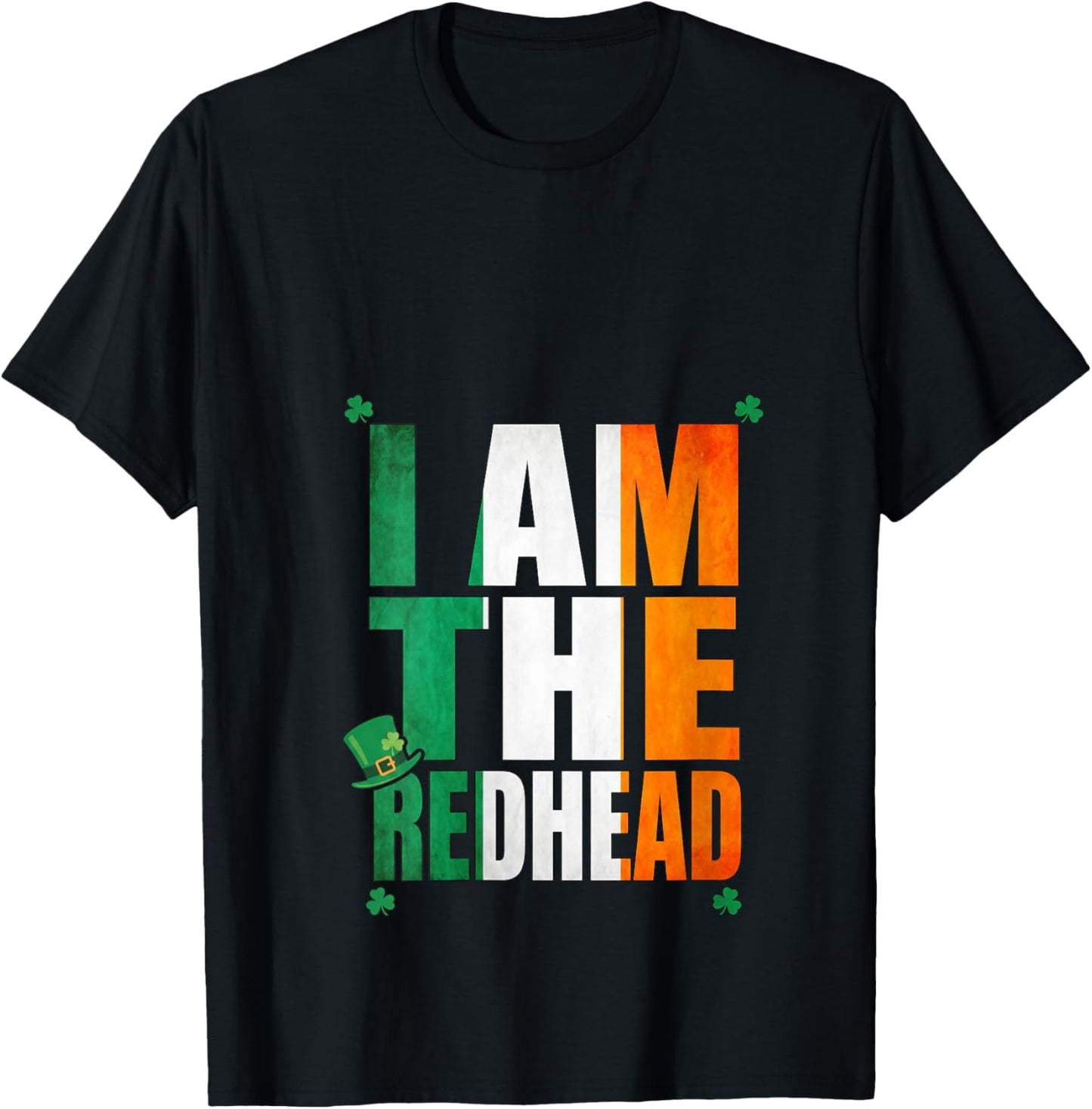 Women's Irish Flag I am The Redhead St Patrick’s Day Leprechaun Hat V-Neck T-Shirt - T-Shirt | Black