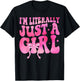 I'm Literally Just A Girl Pink Coquette Bow Ribbon Women T-Shirt - T-Shirt | Black