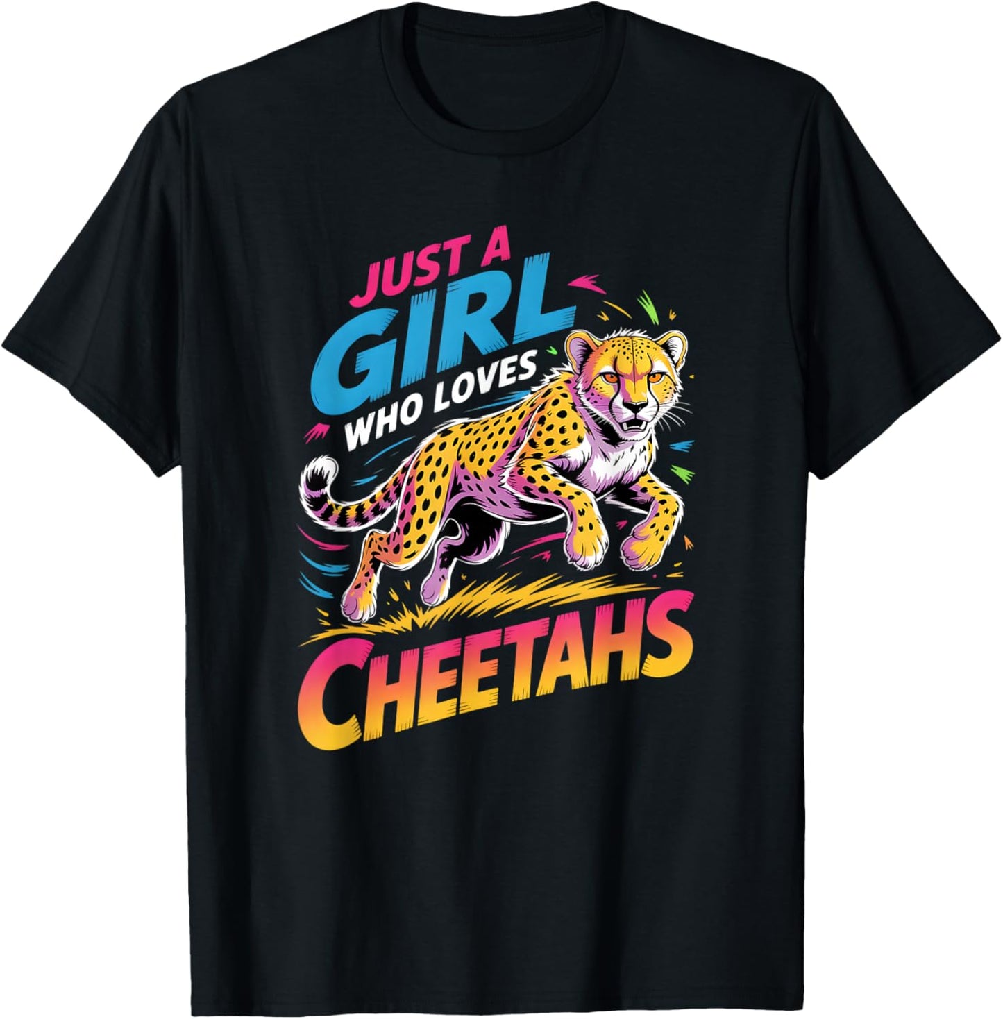 Girls Cheetah T-Shirt - T-Shirt | Black