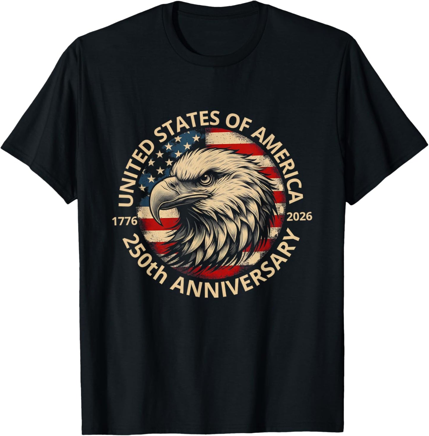 250 Years America Anniversary 250th Independence Day Freedom T-Shirt - T-Shirt | Black