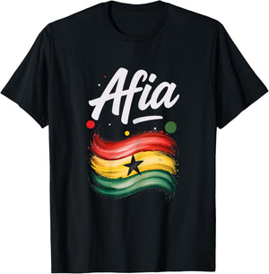 Afia Ghana Flag Ghanaian Name Birthday Gift T-Shirt - T-Shirt | Black