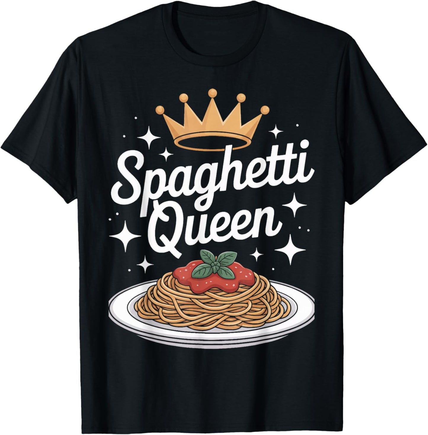 Pasta Lovers Spaghetti Queen Italian Kitchen Enthusiast T-Shirt - T-Shirt | Black