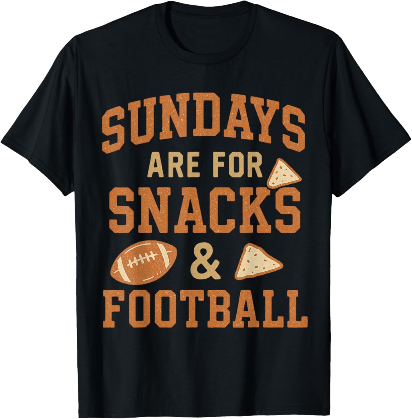 Sundays are for Snacks and Football Retro Game Day Funny Top T-Shirt - T-Shirt | Black