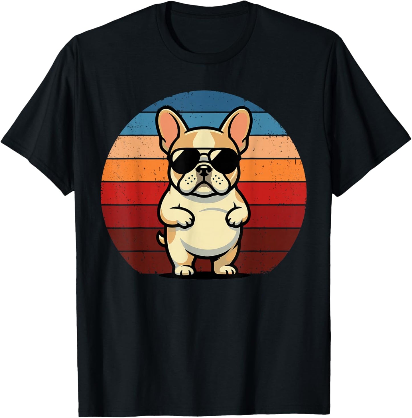 Retro Frenchie Dog Mom Dog Dad Funny French Bulldog T-Shirt - T-Shirt | Black