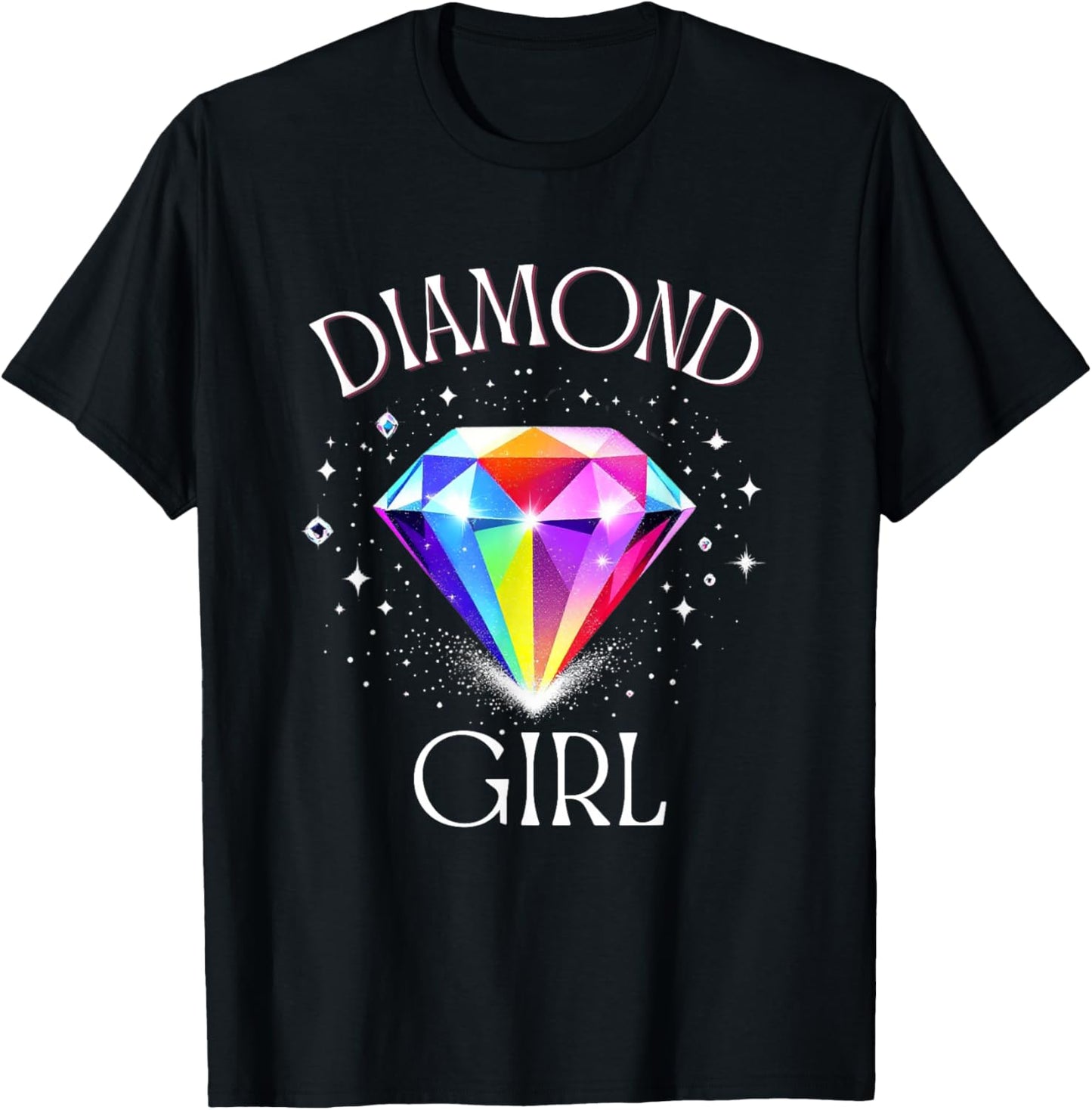 Diamond Gem Quote Design – Colorful Sparkling Crystal T-Shirt - T-Shirt | Black