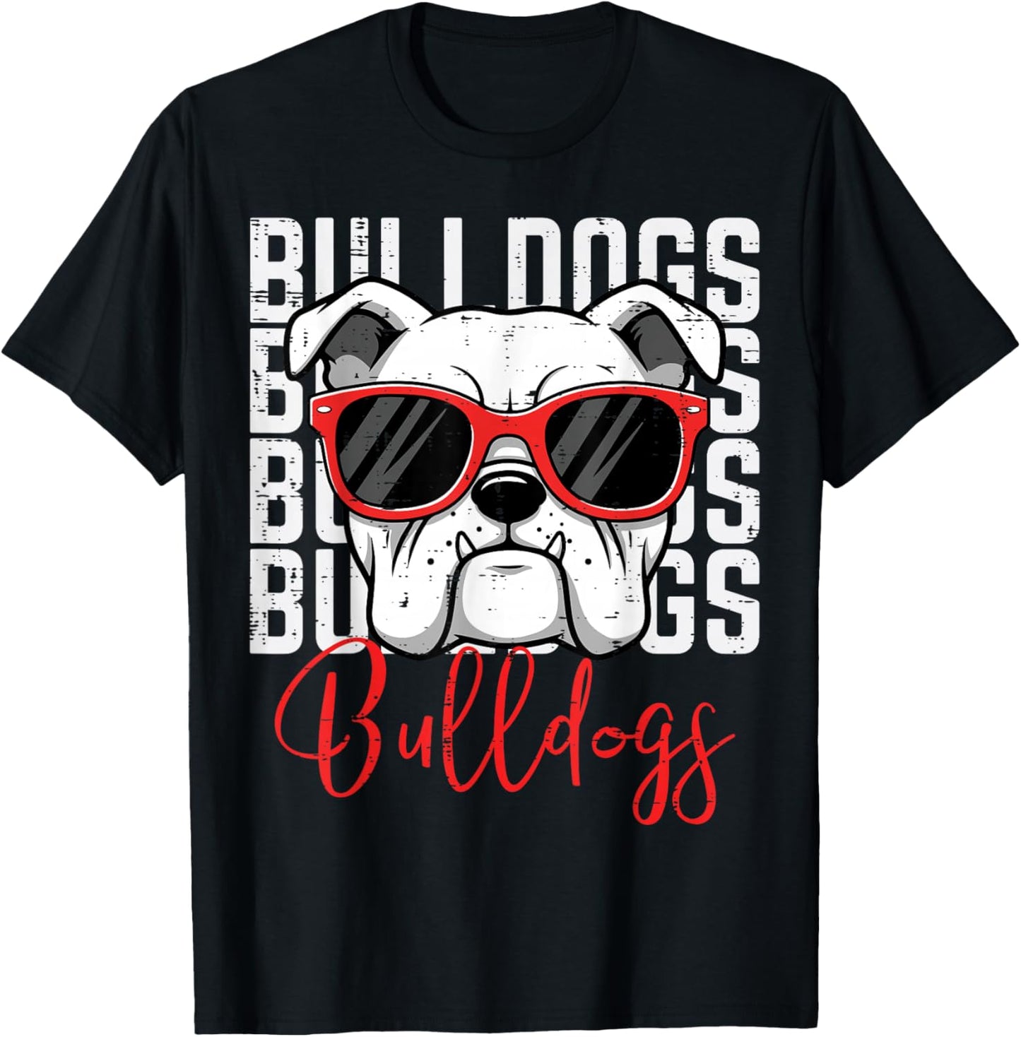 Bulldog Men Women Boys Girls Youth Kids Teen T-Shirt - T-Shirt | Black