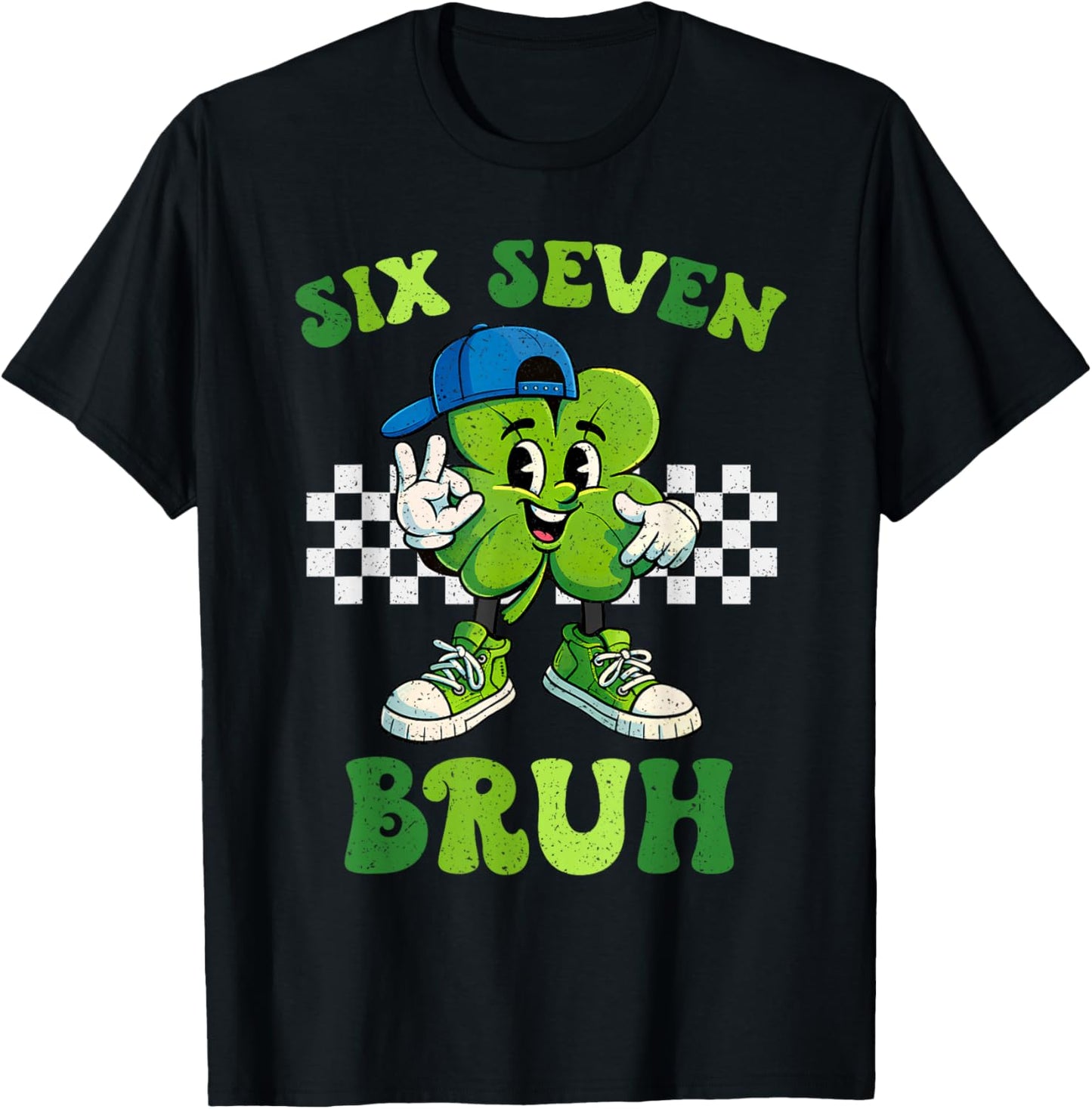 Six Seven Bruh 67 Meme St Patricks Day for Boys Youth Kids T-Shirt - T-Shirt | Black