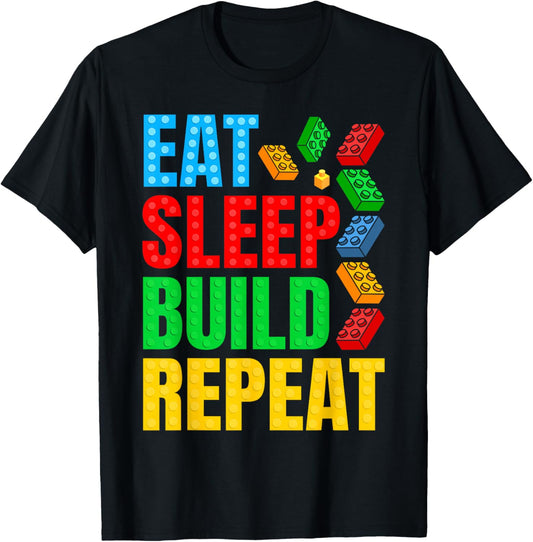 Master Builder Kids Building Blocks Brick Boys Family T-Shirt - T-Shirt | Black