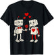 Valentines Day Robots Couple Love Story T-Shirt - T-Shirt | Black