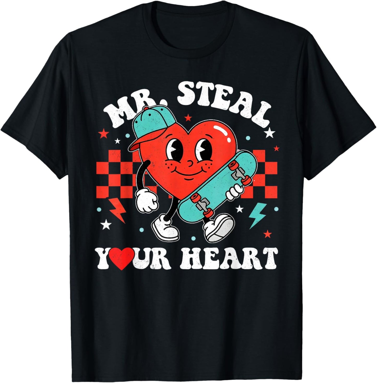 Mr Steal Your Heart for Boys Toddlers Valentine's Day Kids T-Shirt - T-Shirt | Black