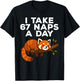 I Take 67 Naps A Day Funny Red Panda Meme Six Seven T-Shirt - T-Shirt | Black