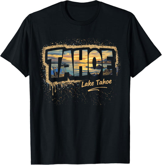Lake Tahoe Street Art Travel Design T-Shirt - T-Shirt | Black