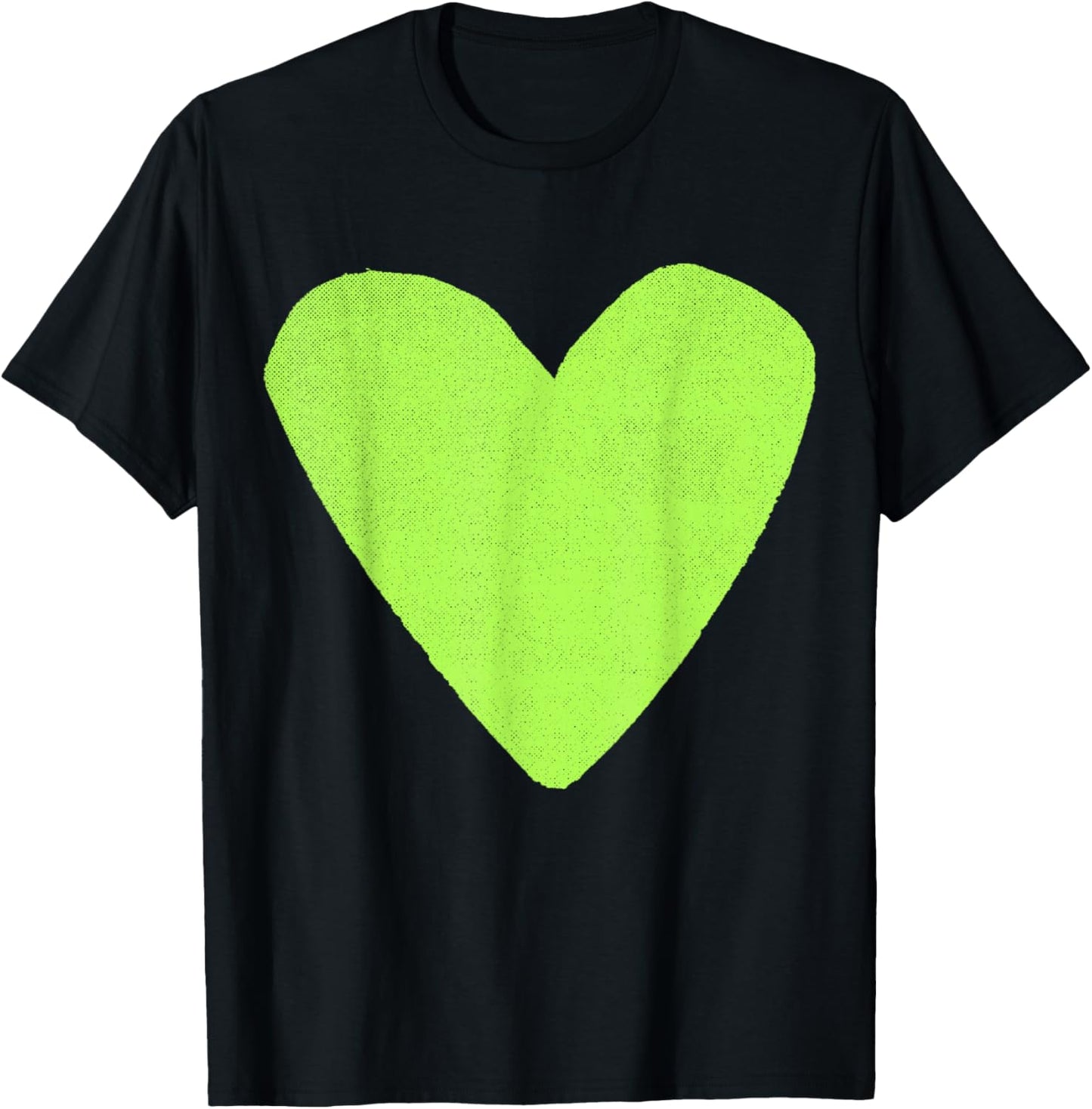 Boho Tops Valentines Day Cute Girls Lime Green Heart T-Shirt - T-Shirt | Black