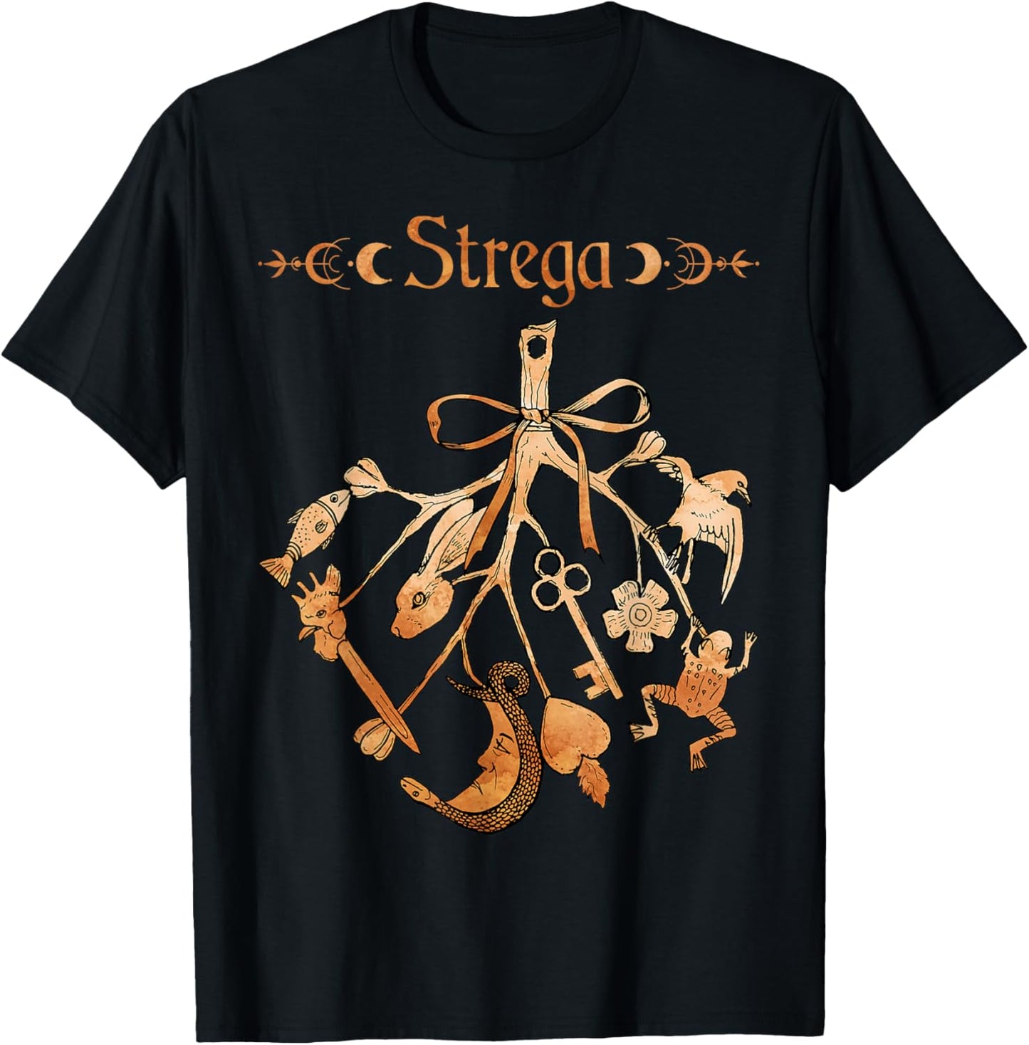 Cimaruta Italian Witch Witchcraft Folklore Amulet Strega T-Shirt - T-Shirt | Black