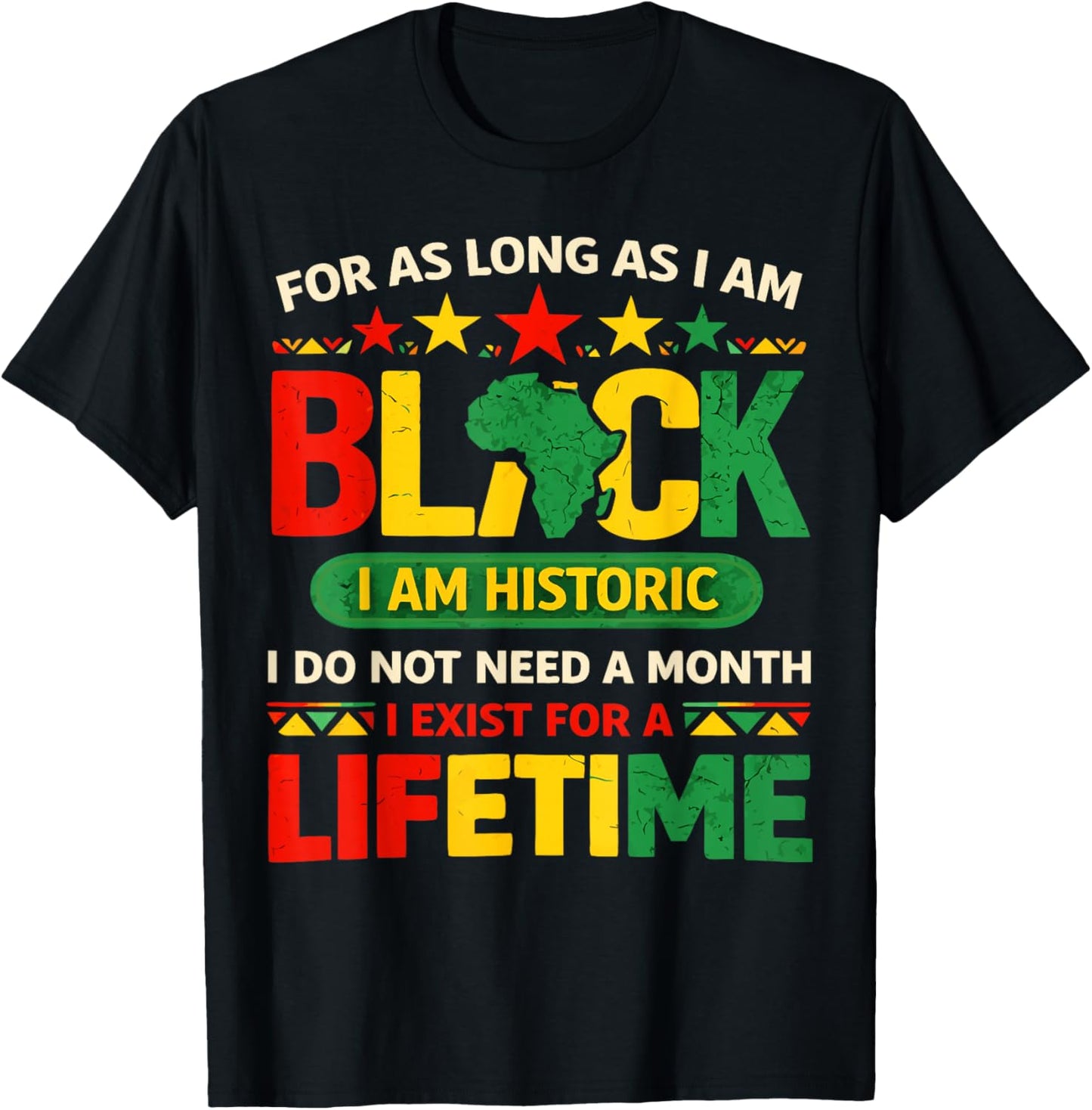 Black History Month for as Long as I am Black I am Historic T-Shirt - T-Shirt | Black