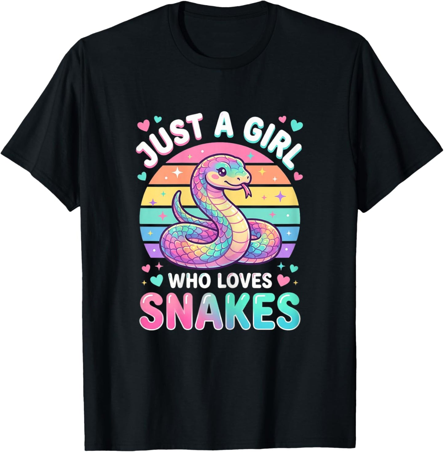 Just a Girl Who Loves Snakes Cute Snake Lover T-Shirt - T-Shirt | Black