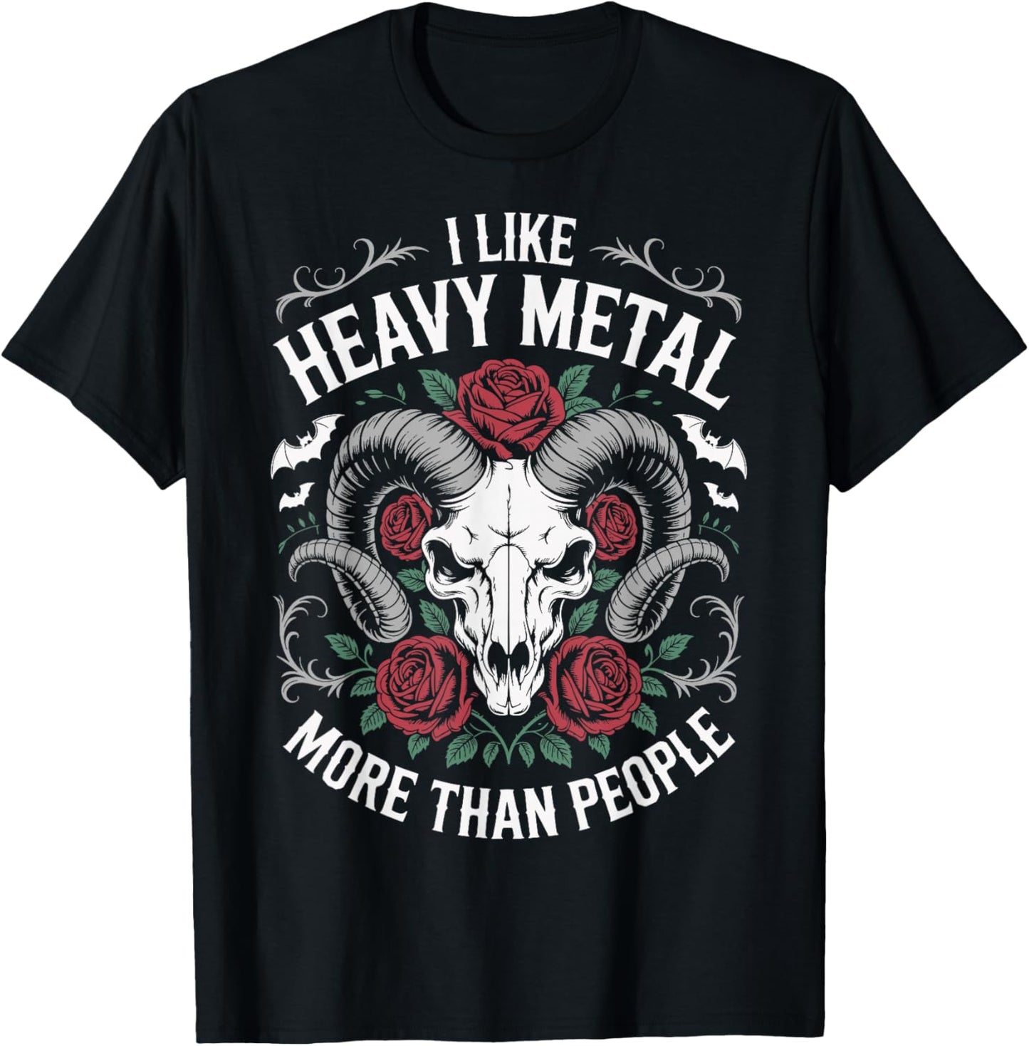I Like Heavy Metal More Than People T-Shirt - T-Shirt | Black